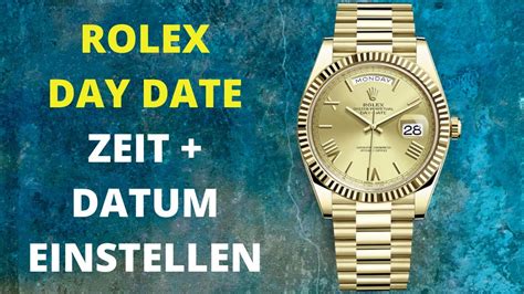 rolex uhr datum einstellen|Rolex uhrzeit einstellen.